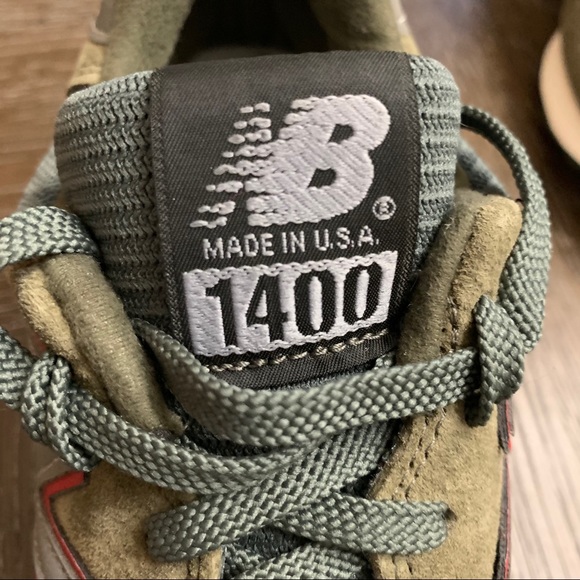 RARE New Balance army green hints of red gray sneakers collectors Size W 7/M 5.5 - Picture 11 of 16